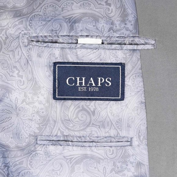 Chaps Ralph Lauren Mens Blazer Gray 2 Button Lined Suit Jacket Sport Coat 42L - Picture 3 of 8